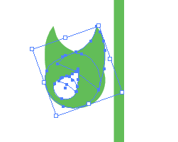 Screen capture of 2D leaf design on Illustrator