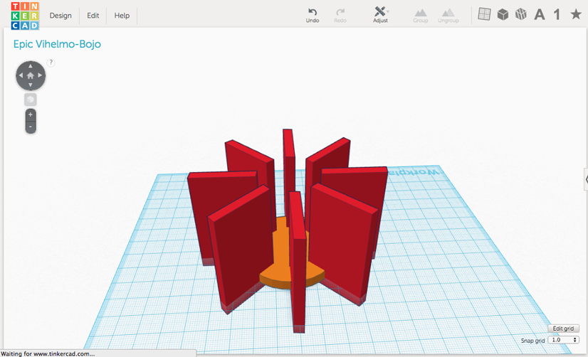 Screen capture of Press Kit Template on TinkerCAD