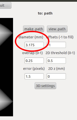 to path diameter